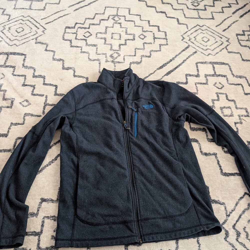 The North Face Mens Gray 1/4 Zip Fleece Pullover Sweater Jacket Size S SMALL